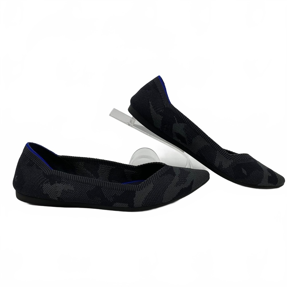 Rothy's Black Gray Pointed Toe Flats | Womens 7.5